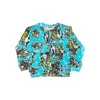 Mousse Dans La Bouche Lifeshark Print Full-zip Sweatshirt Kids In Blue