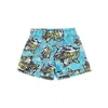 Mousse Dans La Bouche Lifeshark Print Swim Shorts Kids In Blue