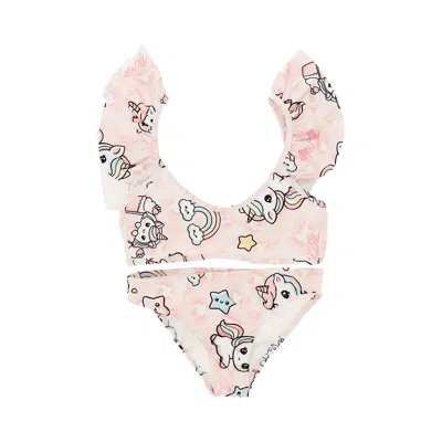Mousse Dans La Bouche Printed Bikini Kids In Pink