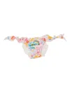 Mousse Dans La Bouche Ruffled Floral-print Bikini Bottoms In Pink