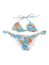 Mousse Dans La Bouche Ruffled Ice-cream Print Bikini In Blue