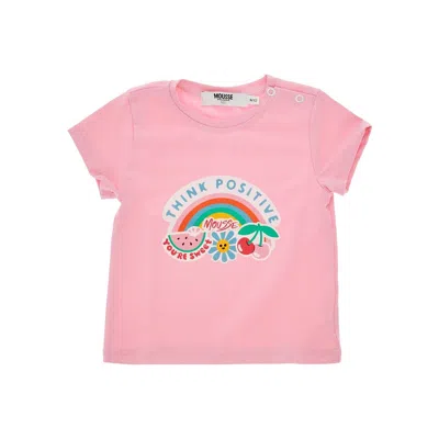 Mousse Dans La Bouche Stickers Cloud Print T-shirt Kids In Pink