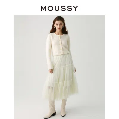 Moussy 秋季高贵千金感浪漫堆叠半身纱裙女028gaz30-6320 In White