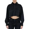 Moussy Artesia Cropped Shirt In Black