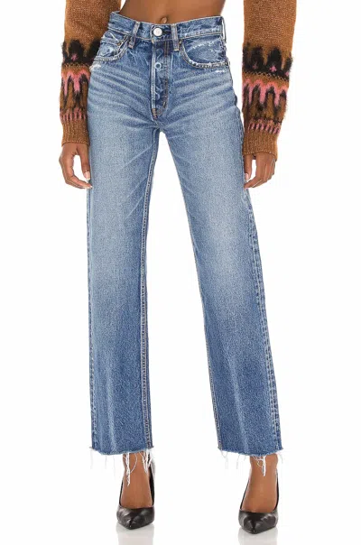 Moussy Ashley's Wide Straight Jeans In Blue