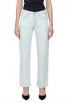 Moussy Bainbridge Low-rise Straight Jeans In Light Blue In White