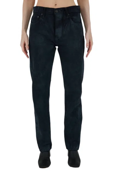 Moussy Murrieta Wide Straight Jean In Black In Blue