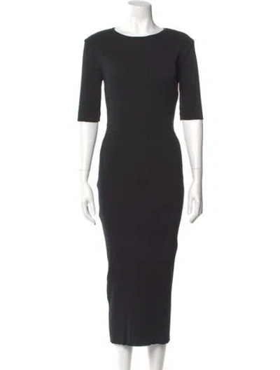 Pre-owned Moussy Bateau Neckline Long Dress In Gray