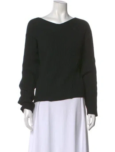 Pre-owned Moussy Bateau Neckline Sweater In Black