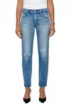 Moussy Bridgeville Slim Straight Jean In Blue In Blue