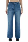 Moussy Cambria Centerpress Wide-cropped Jean In Blue In Blue