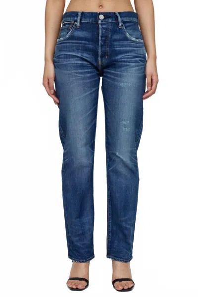 Moussy Clarence Straight Leg Jeans In Dark Blue