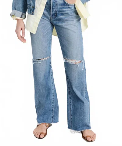 Moussy Clifton Remake Flare Jeans In Blue