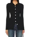 Moussy Collar Cardigan In Black