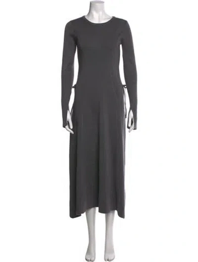 Pre-owned Moussy Crew Neck Long Dress W/ Tags In Gray