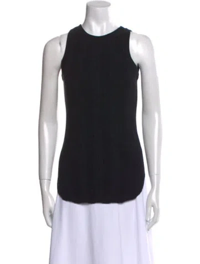 Pre-owned Moussy Crew Neck Sleeveless Top In Black