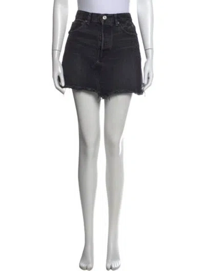 Pre-owned Moussy Distressed Accents Mini Skirt In Black