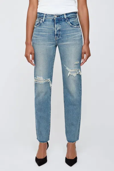 Moussy Edgemere Straight Leg Jeans In Blue