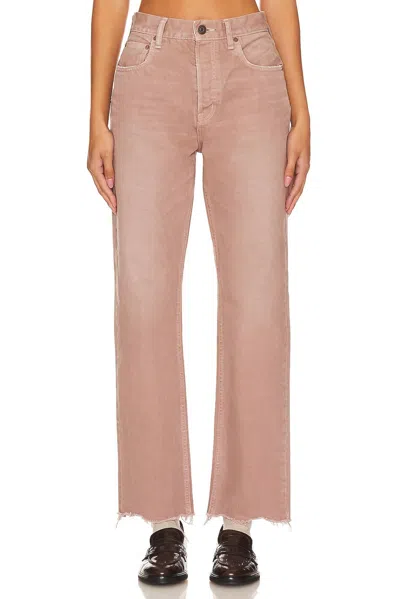 Moussy Emery Wide Straight Jean In Beige