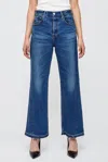 Moussy Espanola Wide Straight Jeans In Blue In Blue