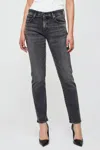 Moussy Vintage Fairfield Slim Straight Jeans In Black In Multi