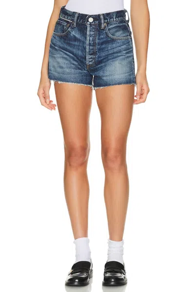 Moussy Ford Jean Shorts In Dark Blue