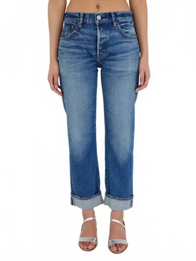 Moussy Vintage Foxwood Straight Jeans In Blue