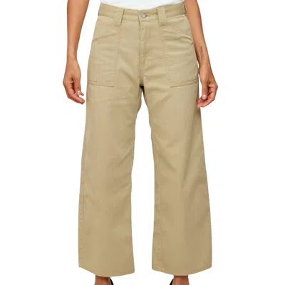 Moussy Gandy Gusset Cargo Pant In Beige In Gold