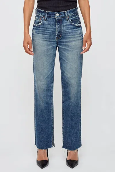 Moussy Gleason Straight Leg Jeans In Blue