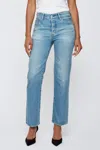Moussy Goulds Straight Leg Jean In Blue In Blue