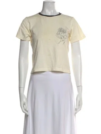 Pre-owned Moussy Graphic Print Crew Neck T-shirt In Neutral