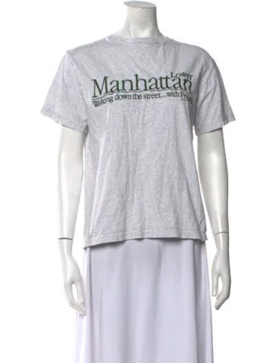 Pre-owned Moussy Graphic Print Crew Neck T-shirt In White