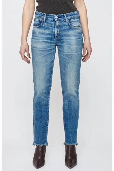 Moussy Hammels Slim Straight Leg Jean In Light Blue