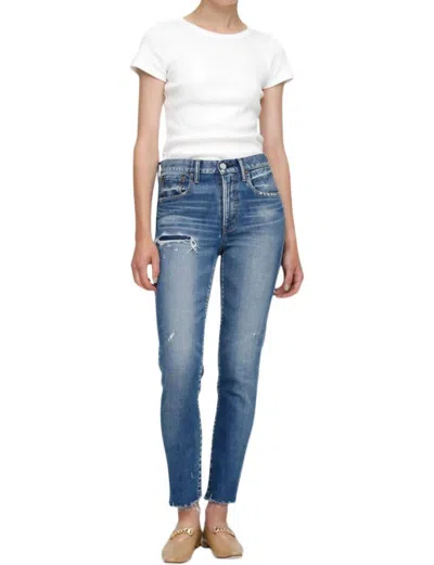 MOUSSY HAMMOND HIGH RISE SKINNY JEAN IN BLUE