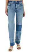 Moussy Hargis Straight High Rise Jean In Medium Wash In Multi