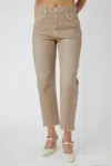 Moussy Herminie Wide Straight Jean In Light Brown In Brown