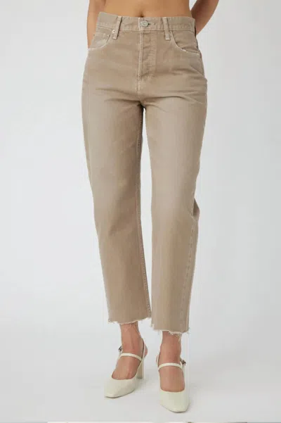 Moussy Herminie Wide Straight Jean In Light Brown