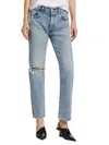 MOUSSY HESPERIA DISTRESSED STRAIGHT-LEG JEANS IN LIGHT WASH