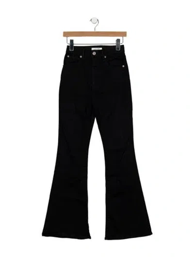 Pre-owned Moussy High-rise Flared Jeans In Black