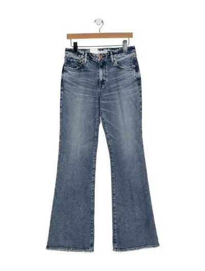 Pre-owned Moussy High-rise Flared Jeans In Blue