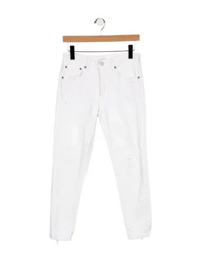 Pre-owned Moussy High-rise Skinny Leg Jeans In White
