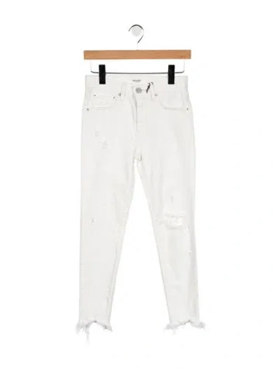 Pre-owned Moussy High-rise Skinny Leg Jeans In White