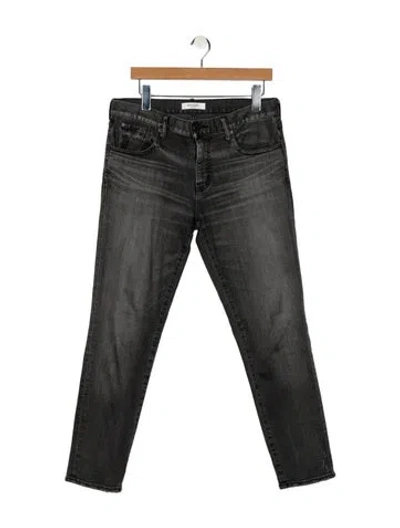Pre-owned Moussy High-rise Straight Leg Jeans In Black