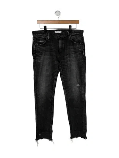 Pre-owned Moussy High-rise Straight Leg Jeans In Black
