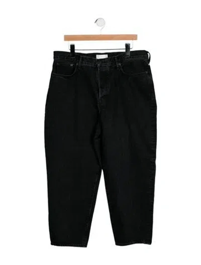 Pre-owned Moussy High-rise Straight Leg Jeans In Black