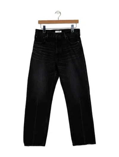 Pre-owned Moussy High-rise Straight Leg Jeans In Black
