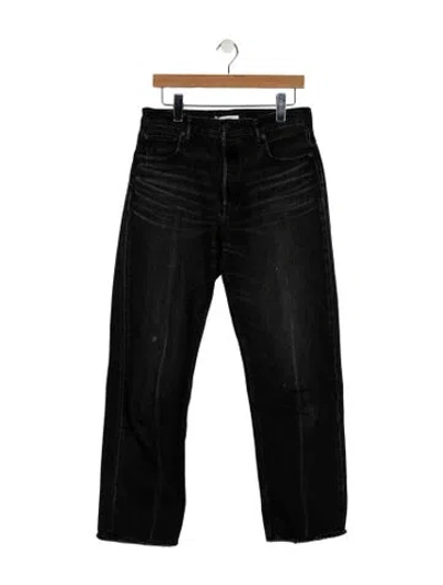 Pre-owned Moussy High-rise Straight Leg Jeans In Black
