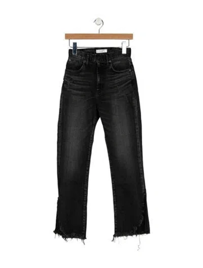 Pre-owned Moussy High-rise Straight Leg Jeans In Black