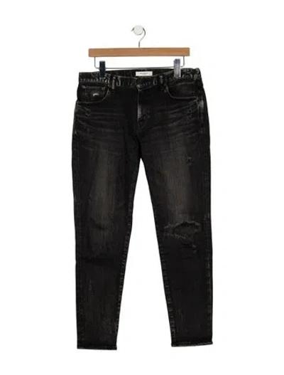 Pre-owned Moussy High-rise Straight Leg Jeans In Black
