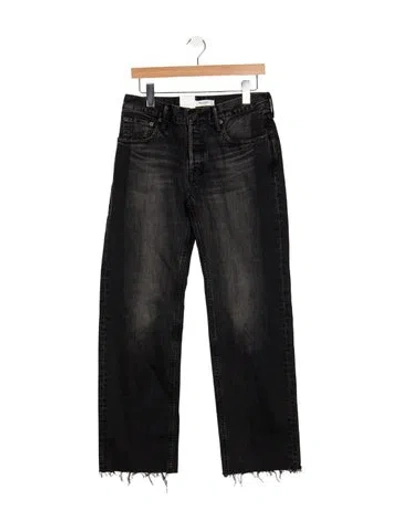 Pre-owned Moussy High-rise Straight Leg Jeans In Black